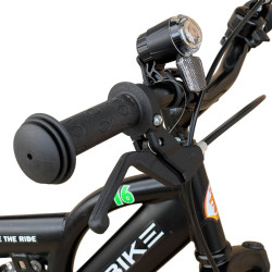 Bicicleta MTB 16 inch, suspensii, aparatoare lant, sistem franare V-Brake, negru verde