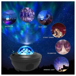 Proiector LED RGB Starry Galaxy, Bluetooth, difuzor muzical, control telecomanda, timer