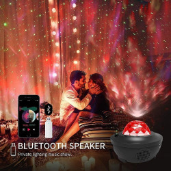 Proiector LED RGB Starry Galaxy, Bluetooth, difuzor muzical, control telecomanda, timer