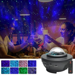 Proiector LED RGB Starry Galaxy, Bluetooth, difuzor muzical, control telecomanda, timer