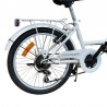 Bicicleta de oras, 20 inch, cadru otel, 6 viteze, cos cumparaturi, portbagaj, alb