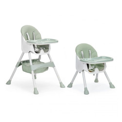Scaun de masa pentru bebelusi, model 2 in 1, centuri siguranta, tavita, 92x77x62 cm, verde