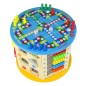 Cub activitati educative copii, 8 in 1, Ceas, Labirinturi, Abac, Forme geometrice, multicolor, lemn
