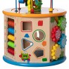 Cub activitati educative copii, 8 in 1, Ceas, Labirinturi, Abac, Forme geometrice, multicolor, lemn