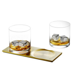 Set 6 cuburi de gheata din inox, cleste, cutie depozitare, diametru 26 cm