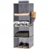 Organizator depozitare 4 rafturi, dulap textil compartimentat, suspendare, 80x30x30 cm, pliabil