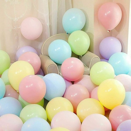 Set 100 baloane petrecere, latex pastel multicolor, forma ovala, 25 cm