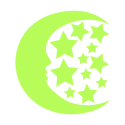Sticker decorativ glow luminos Set Luna&Stele
