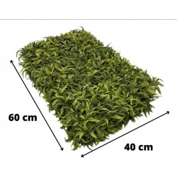 Gard artificial cu frunze verzi, panou 40x60 cm, decor sau mascare, suport grila PE