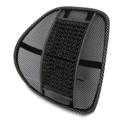 Suport lombar pentru scaun birou sau auto, plasa, bile lemn masaj, 39x41 cm