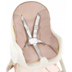 Scaun de masa bebelusi, tavita reglabila 3 trepte, model 2 in 1, centuri siguranta 5 puncte, cos depozitare, roz
