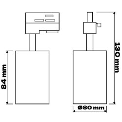 Proiector LED GU10, directionabil pe sina monofazata, 35W, alb