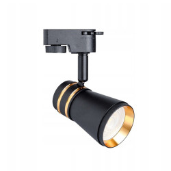 Spot pe sina, bec LED GU10, 35W, IP20, unghi de inclinare 90 grade, negru