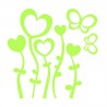 Sticker fosforescent luminos model 5 flori inimioara