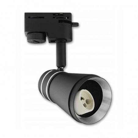 Spot pe sina, dulie GU10, reglare directie lumina, IP20, negru argintiu