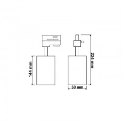 Proiector pe sina, bec LED GU10, putere 35W, aluminiu alb mat