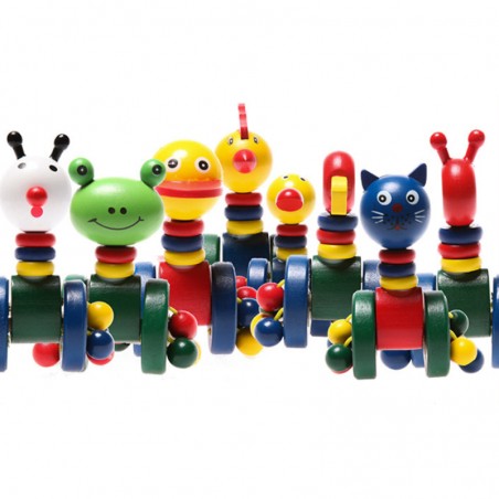 Jucarie de impins, diverse modele, inaltime 50 cm, multicolor, lemn