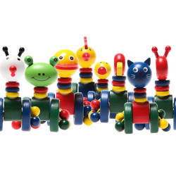 Jucarie de impins, diverse modele, inaltime 50 cm, multicolor, lemn