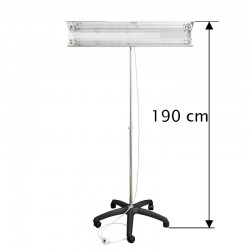Lampa bactericida UVC portabila 2x30W, orientabila 140 grade, reflector, stativ 100-190 cm