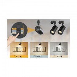 Spot LED COB, putere 20W, pentru montare pe sina trifazata, diametru 76 mm