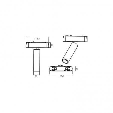 Proiector LED rotativ, putere 7W, alb neutru, 560lm, aluminiu