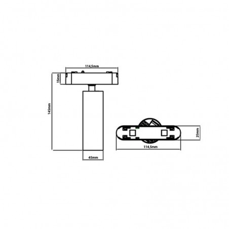 Lampa LED rotativa, montare pe sina magnetica, 4000K, alb mat, spot 36 grade