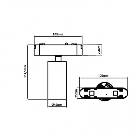 Proiector pe sina magnetica, LED 12W, alb neutru, 960 lm, utilizare in interior