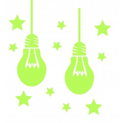 Sticker decorativ glow luminos model bec, set 2 bucati