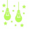 Sticker decorativ glow luminos model bec, set 2 bucati