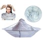 Pelerina frizerie cu guler, inchidere velcro, poliester, 65g, 23 x 60 cm, gri