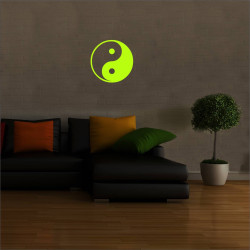Sticker decorativ glow luminos Yin Yang, 19 cm