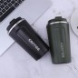 Cana termos Coffe 510 ml, suport antiderapant, otel/plastic, 17 x 8cm, negru Cana termos Coffe 510 ml, suport antiderapant, otel/plastic, 17 x 8cm, negru