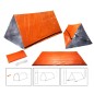 Cort de salvare termic, impermeabil, pliabil, 100g, 210 x 90cm, portocaliu