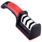 Ascutitor cutite, 3 suporturi, 21,5x 5,5 x 5cm, negru/rosu