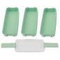 Caserola pranz 900ml, tacamuri incluse, 3 spatii depozitare, 17,5 x 11,5 x 7,5cm, verde