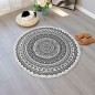 Covor decorativ boho, bumbac/poliester, 90 x 0,6cm, alb/negru Covor decorativ boho, bumbac/poliester, 90 x 0,6cm, alb/negru
