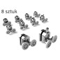 Set 8 roti pentru cabina dus, universale, inaltime reglabila, 308g, otel/plastic, 4 x 5,5 x 3 cm, argintiu/alb