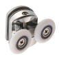 Set 8 roti pentru cabina dus, universale, inaltime reglabila, 308g, otel/plastic, 4 x 5,5 x 3 cm, argintiu/alb