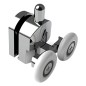 Set 8 roti pentru cabina dus, universale, inaltime reglabila, 308g, otel/plastic, 4 x 5,5 x 3 cm, argintiu/alb