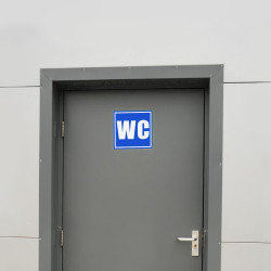 Semn informare fosforescent WC, 10x10 cm