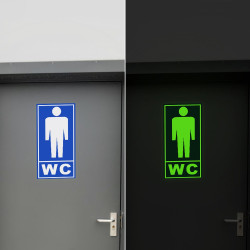 Semn informare fosforescent WC barbati