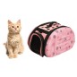 Geanta transport caine/pisica L, ventilata, picioare sustinere, 700 g, 35 x 22 x 20cm, roz