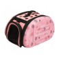 Geanta transport caine/pisica L, ventilata, picioare sustinere, 700 g, 35 x 22 x 20cm, roz