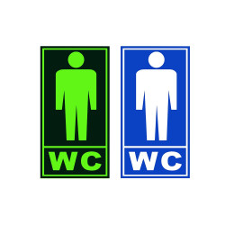 Semn informare fosforescent WC barbati