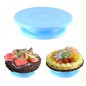 Platou rotativ, decorare tort si prajituri, silicon, 28 x 23 x 7cm, albastru