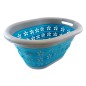 Cos rufe pliabil, 25L, plastic/silicon, 720g, 50 x 37,5 x 2cm, albastru/gri