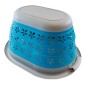 Cos rufe pliabil, 25L, plastic/silicon, 720g, 50 x 37,5 x 2cm, albastru/gri
