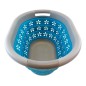 Cos rufe pliabil, 25L, plastic/silicon, 720g, 50 x 37,5 x 2cm, albastru/gri