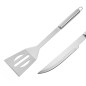 Set ustensile gratar, 9 piese, cutit, furculita, cleste, perie, otel, 800g, 38,5 x 12 x 5cm, argintiu