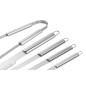 Set ustensile gratar, 9 piese, cutit, furculita, cleste, perie, otel, 800g, 38,5 x 12 x 5cm, argintiu